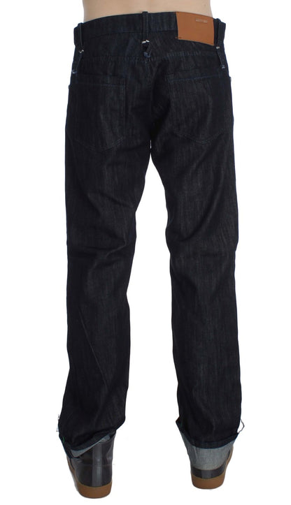 Huit jeans bleus élégants coupe droite pour homme