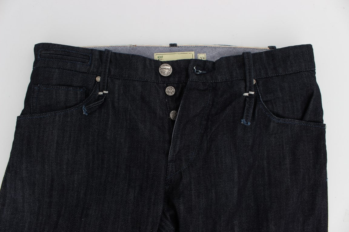 Huit jeans bleus élégants coupe droite pour homme