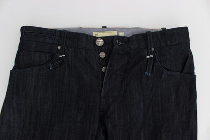 Huit jeans bleus élégants coupe droite pour homme