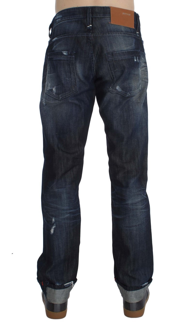 Huit jeans bleus élégants coupe droite régulière