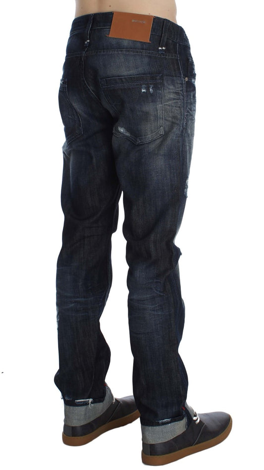 Huit jeans bleus élégants coupe droite régulière