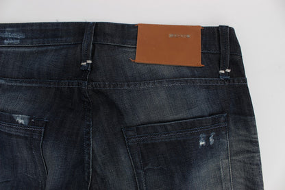 Huit jeans bleus élégants coupe droite régulière
