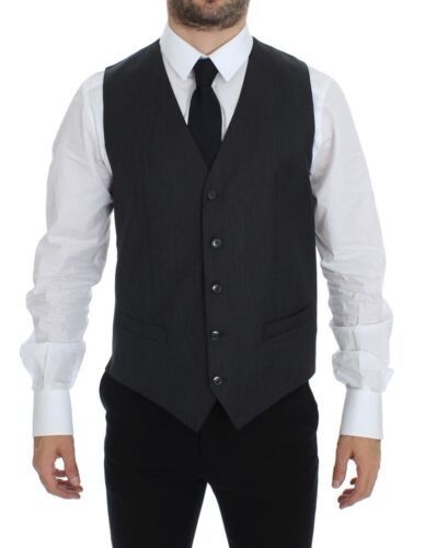 Dolce &amp; Gabbana élégant cardigan formel en laine grise