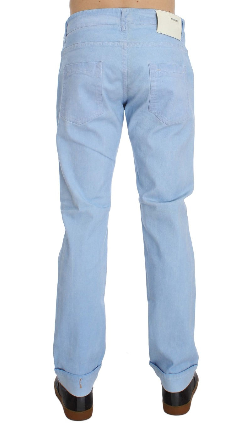Acht Blue Cotton Stretch Low Waist Fit Jeans by Acht