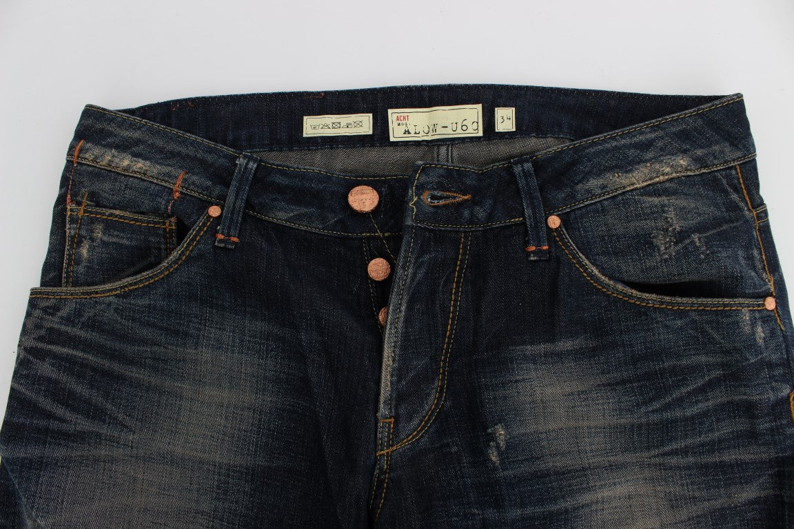 Huit jeans élégants pour homme, coupe droite, taille basse