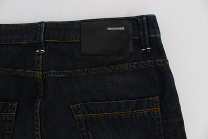 Huit jeans bleu foncé élégants coupe droite