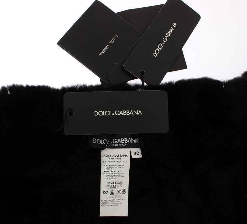 Écharpe en fourrure à paillettes florales élégante Dolce &amp; Gabbana