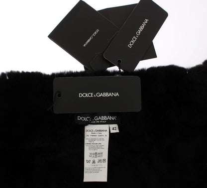 Écharpe en fourrure à paillettes florales élégante Dolce &amp; Gabbana