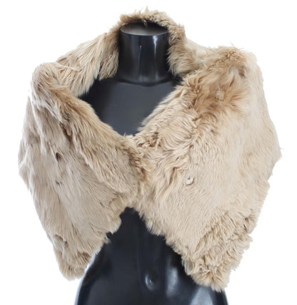Dolce &amp; Gabbana Élégant foulard en fourrure d'alpaga beige