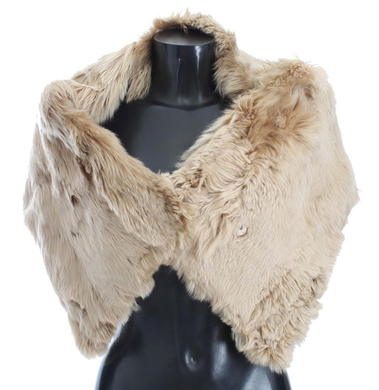 Dolce &amp; Gabbana Élégant foulard en fourrure d'alpaga beige