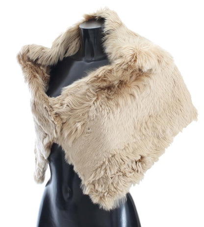 Dolce &amp; Gabbana Élégant foulard en fourrure d'alpaga beige