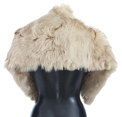 Dolce &amp; Gabbana Élégant foulard en fourrure d'alpaga beige