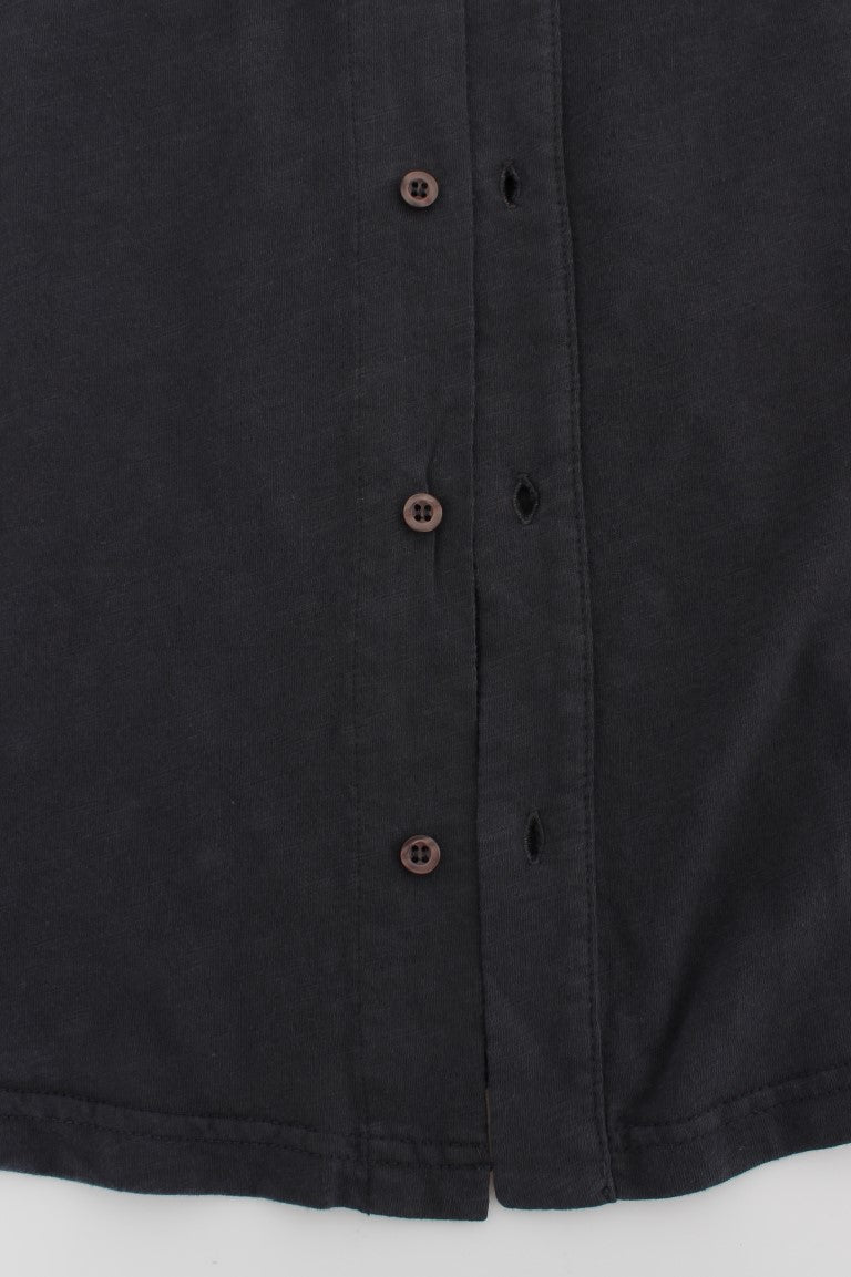 Alpha Massimo Rebecchi Gray Cotton Button Down Casual Shirt by Alpha Massimo Rebecchi