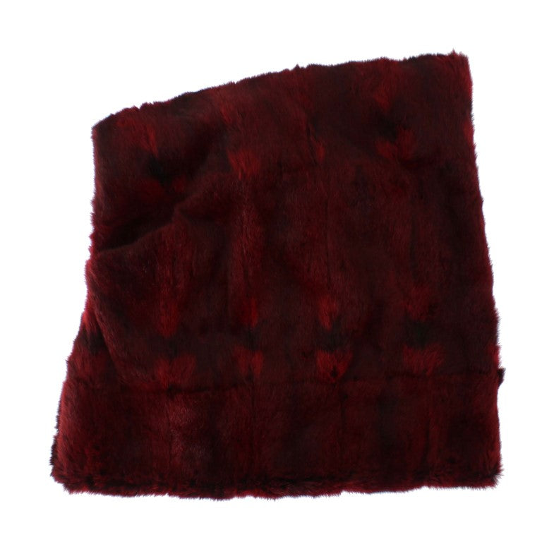 Foulard à capuche en fourrure bordeaux de luxe Dolce &amp; Gabbana