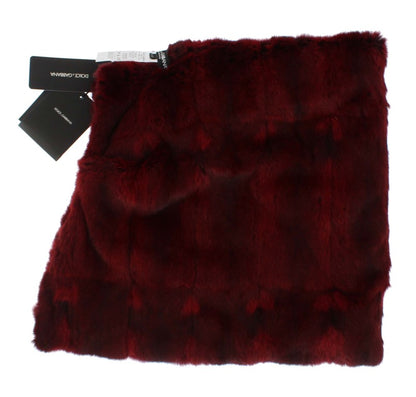Foulard à capuche en fourrure bordeaux de luxe Dolce &amp; Gabbana