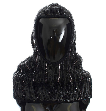 Dolce &amp; Gabbana Élégant foulard à capuche à paillettes noires