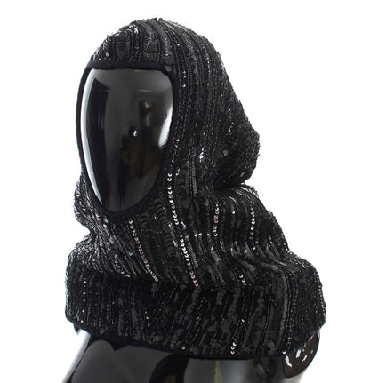 Dolce &amp; Gabbana Élégant foulard à capuche à paillettes noires