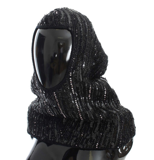 Dolce &amp; Gabbana Élégant foulard à capuche à paillettes noires