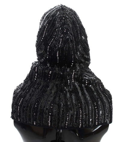 Dolce &amp; Gabbana Élégant foulard à capuche à paillettes noires