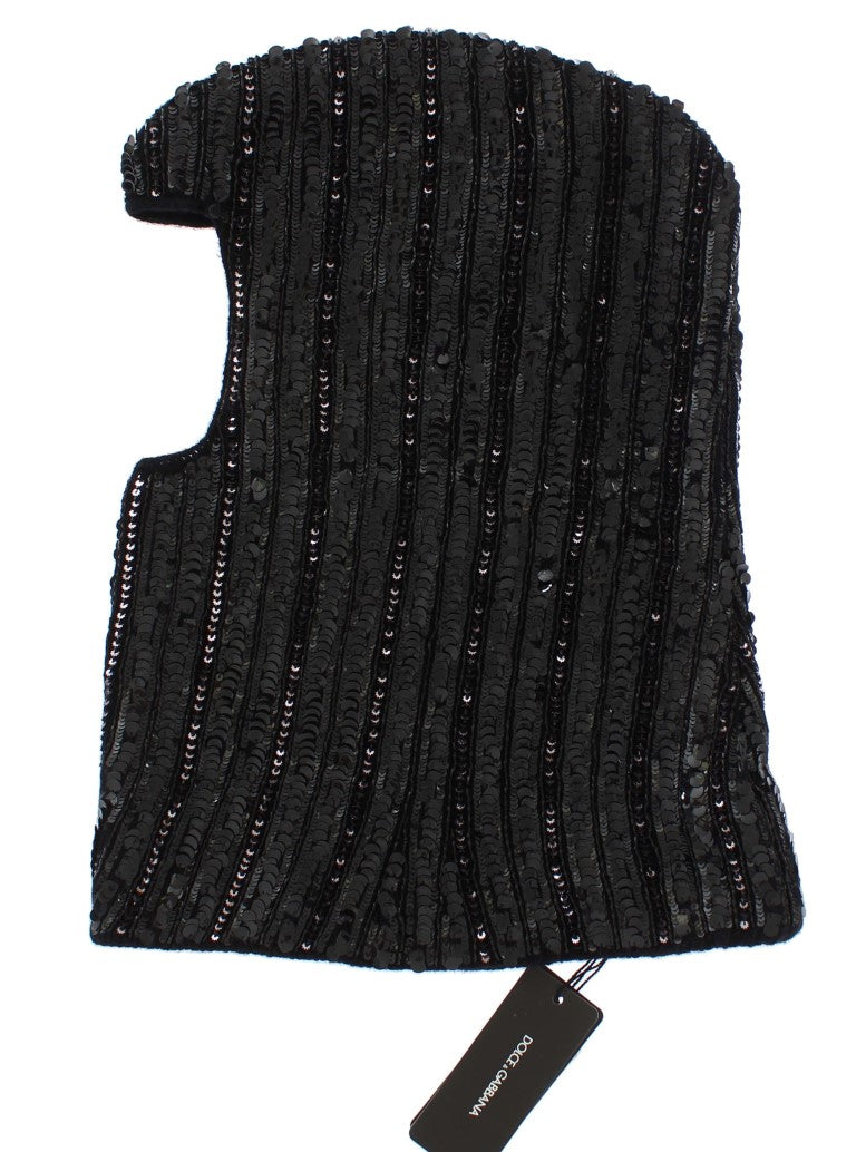 Dolce &amp; Gabbana Élégant foulard à capuche à paillettes noires