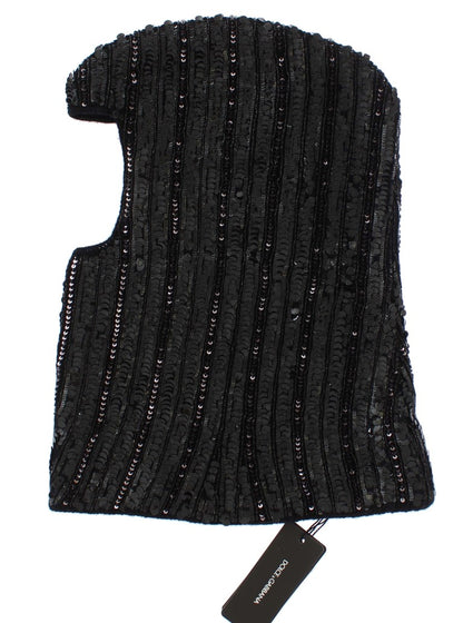 Dolce &amp; Gabbana Élégant foulard à capuche à paillettes noires