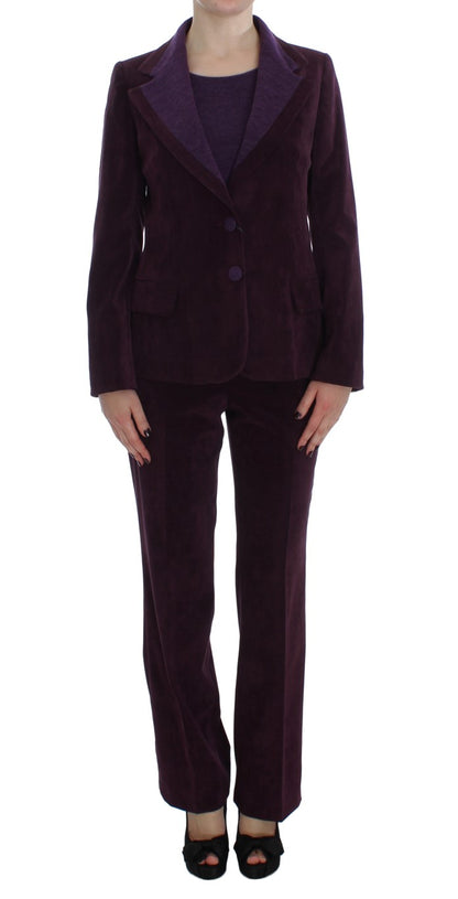 BENCIVENGA Ensemble élégant trois pièces en laine mélangée violette