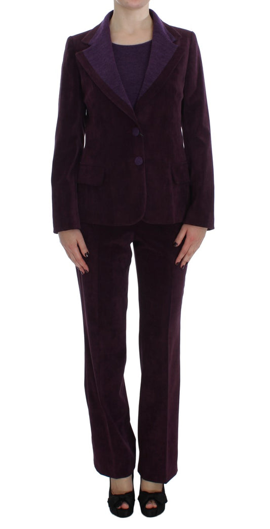 BENCIVENGA Ensemble élégant trois pièces en laine mélangée violette