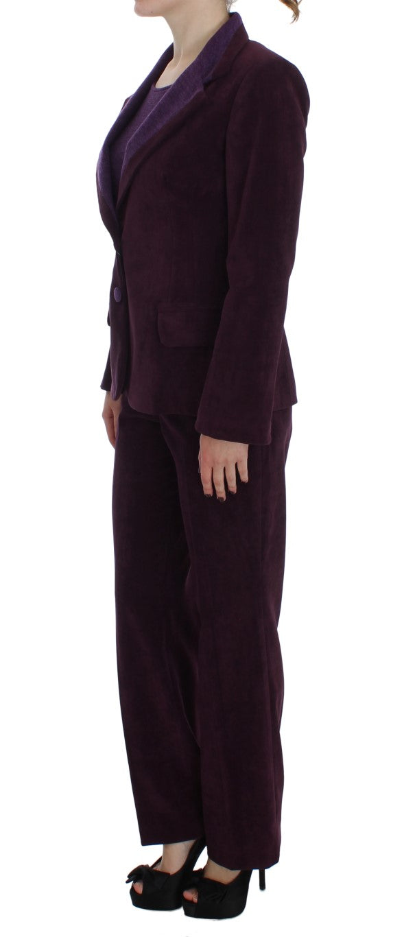 BENCIVENGA Ensemble élégant trois pièces en laine mélangée violette