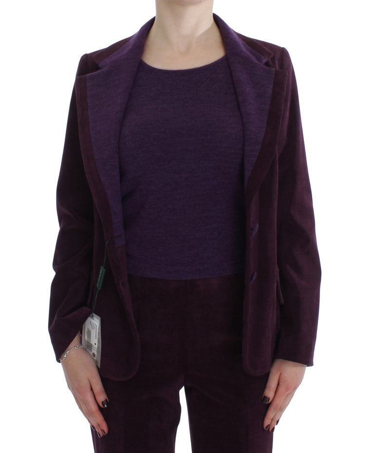 BENCIVENGA Ensemble élégant trois pièces en laine mélangée violette