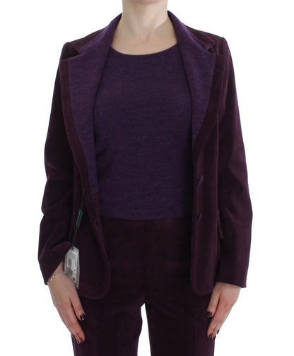 BENCIVENGA Ensemble élégant trois pièces en laine mélangée violette