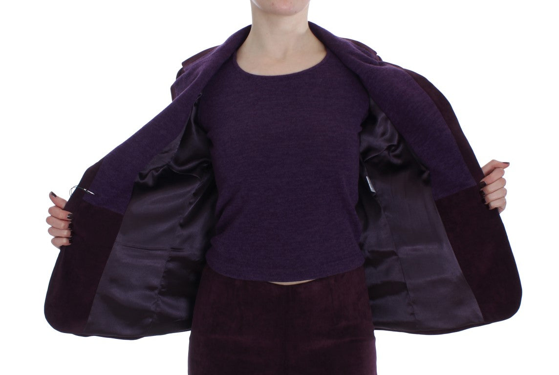BENCIVENGA Ensemble élégant trois pièces en laine mélangée violette