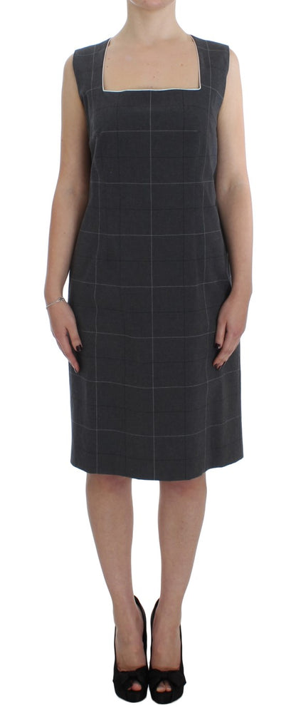 Ensemble de costume fourreau élégant à carreaux gris BENCIVENGA