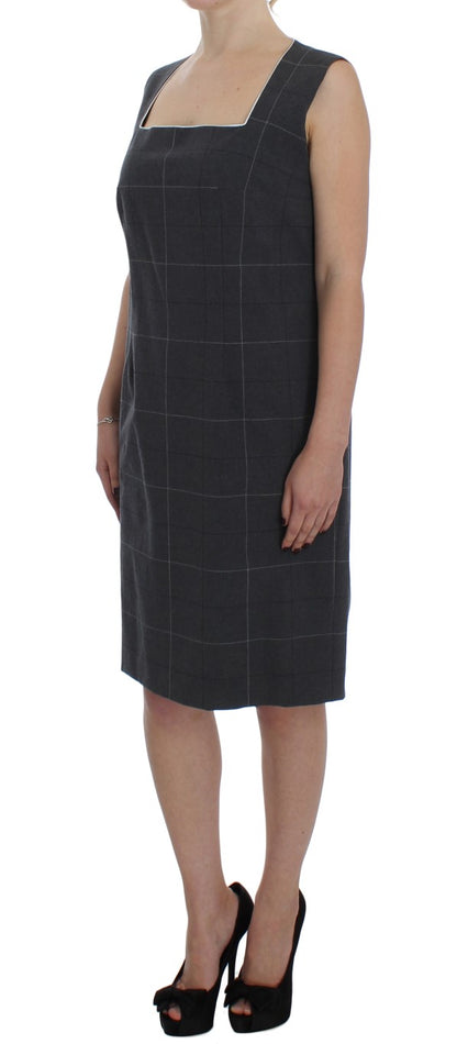 Ensemble de costume fourreau élégant à carreaux gris BENCIVENGA