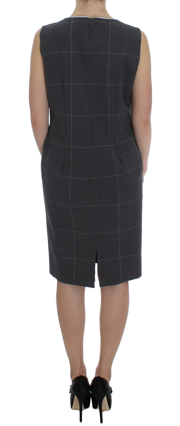 Ensemble de costume fourreau élégant à carreaux gris BENCIVENGA
