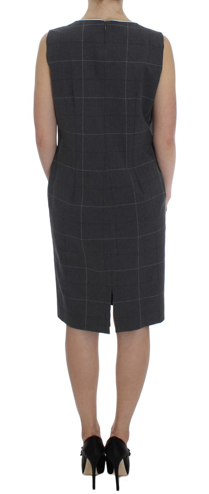 Ensemble de costume fourreau élégant à carreaux gris BENCIVENGA