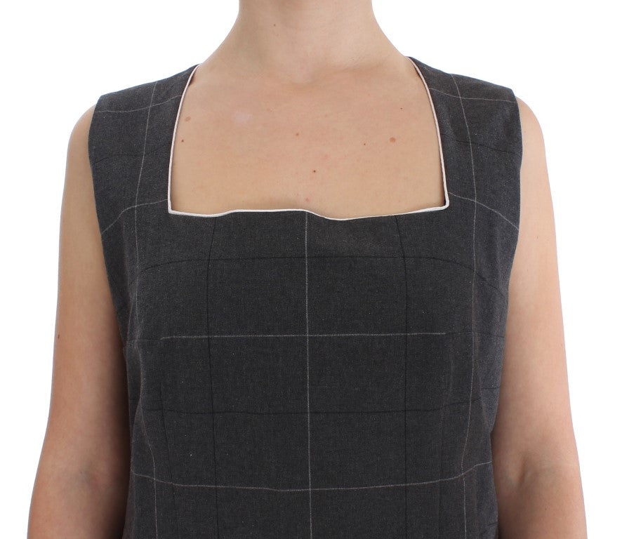 Ensemble de costume fourreau élégant à carreaux gris BENCIVENGA