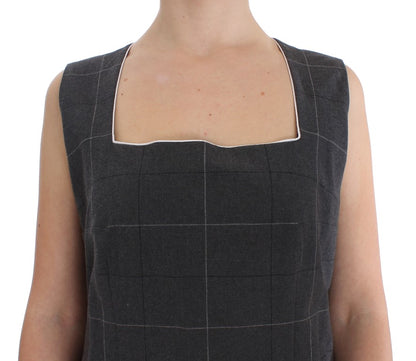 Ensemble de costume fourreau élégant à carreaux gris BENCIVENGA