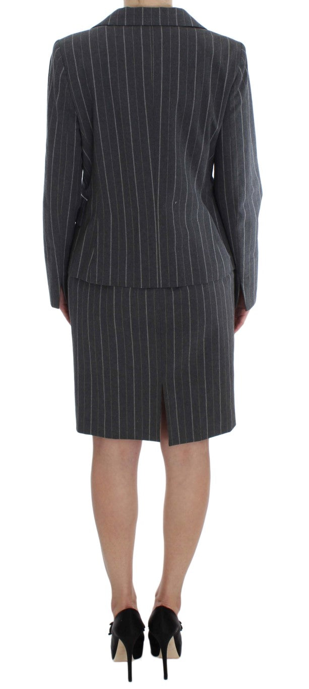 BENCIVENGA Gray Stretch Suit Sheath Dress & Blazer Set by BENCIVENGA