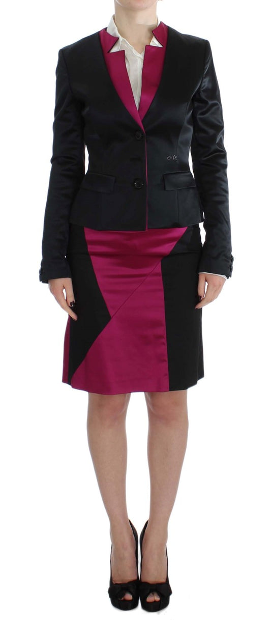 Ensemble tailleur jupe noir et rose Exte Chic