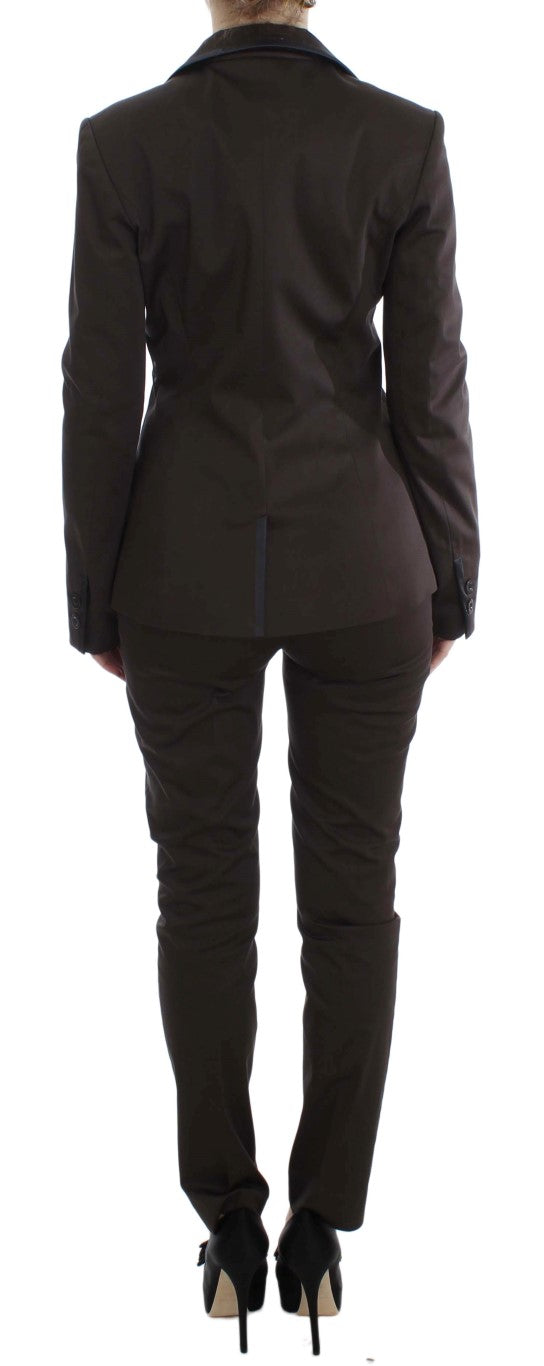 Ensemble costume Exte Chic en coton et élasthanne marron
