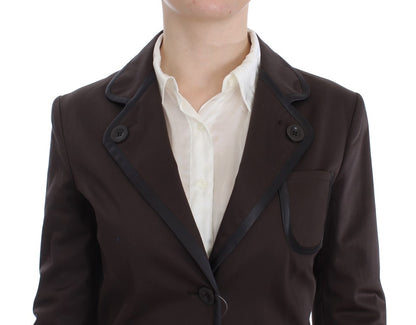 Ensemble costume Exte Chic en coton et élasthanne marron