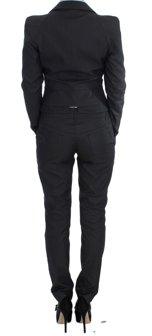 Exte Gray One Button Two Piece Suit by Exte