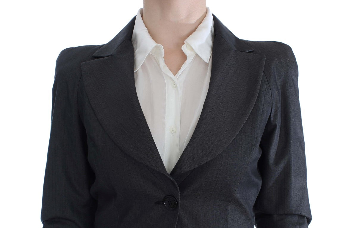 Exte Gray One Button Two Piece Suit by Exte