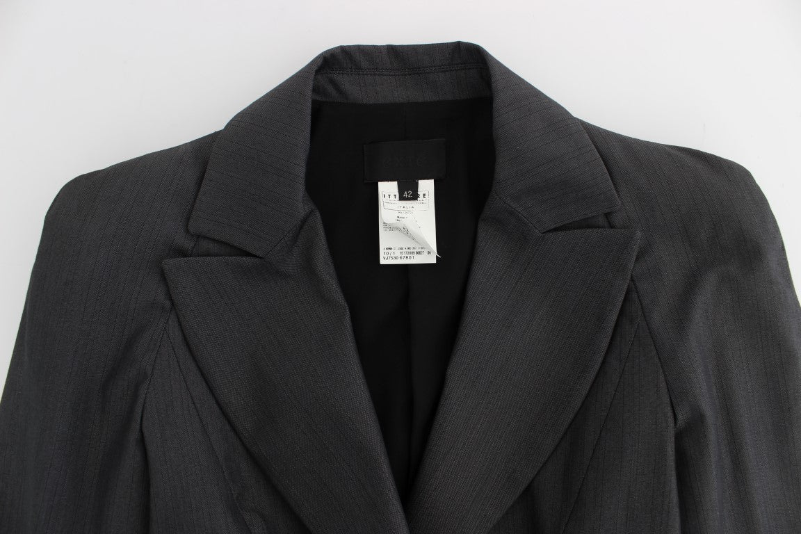 Exte Gray One Button Two Piece Suit by Exte