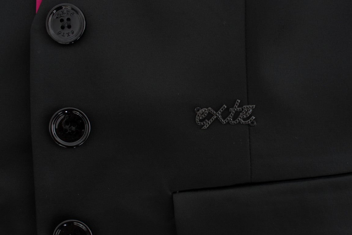 Blazer simple boutonnage noir et rose Exte Chic