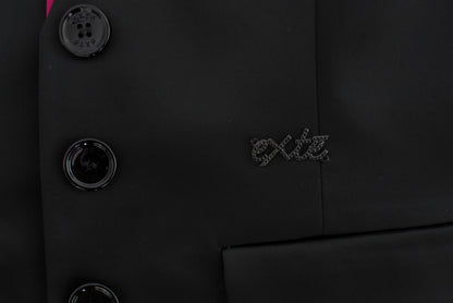 Blazer simple boutonnage noir et rose Exte Chic