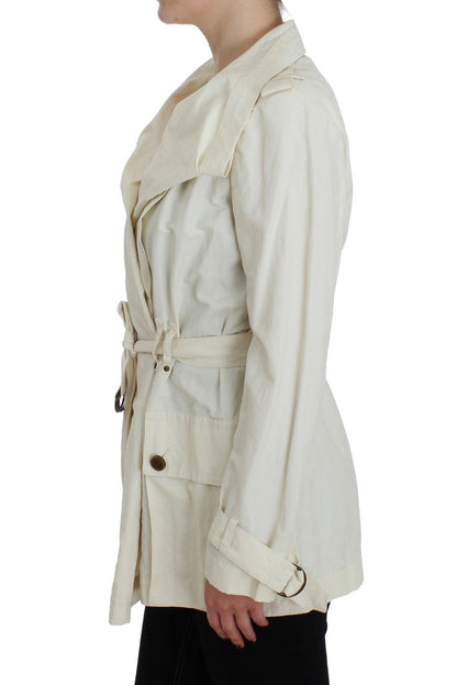 PLEIN SUD Élégant trench-coat blanc portefeuille