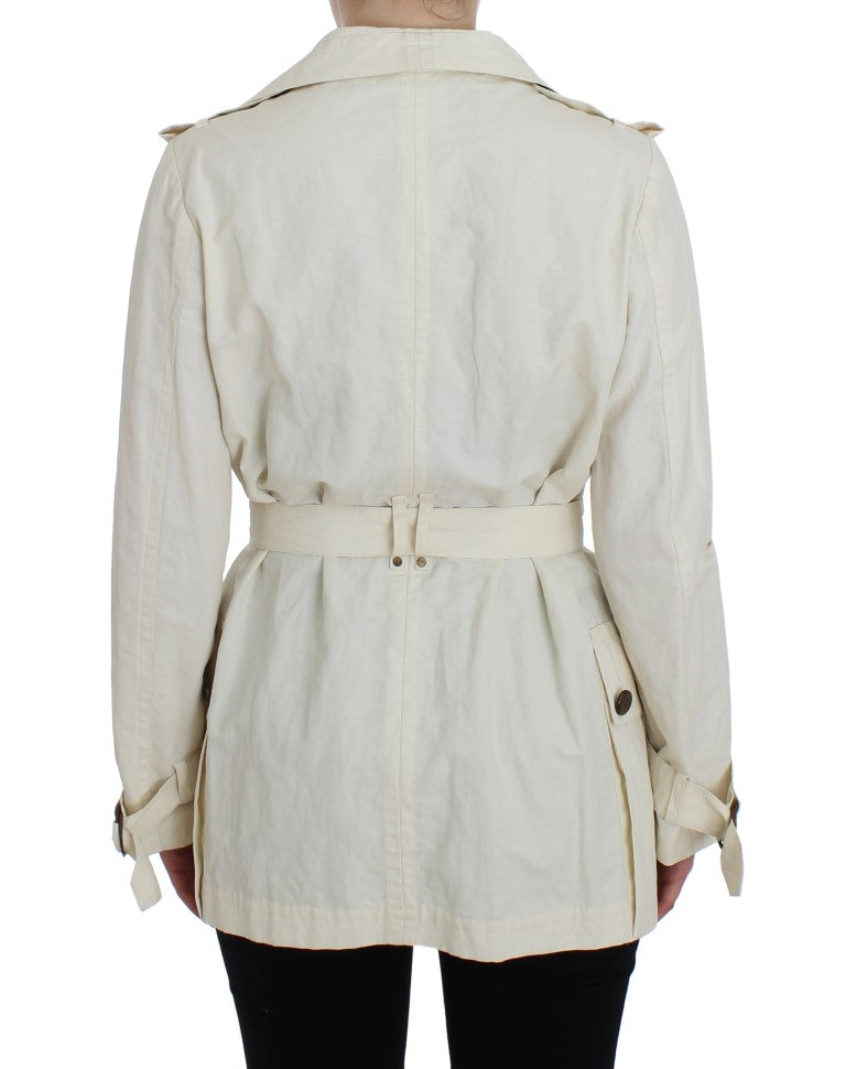 PLEIN SUD Élégant trench-coat blanc portefeuille