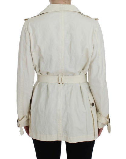 PLEIN SUD Élégant trench-coat blanc portefeuille