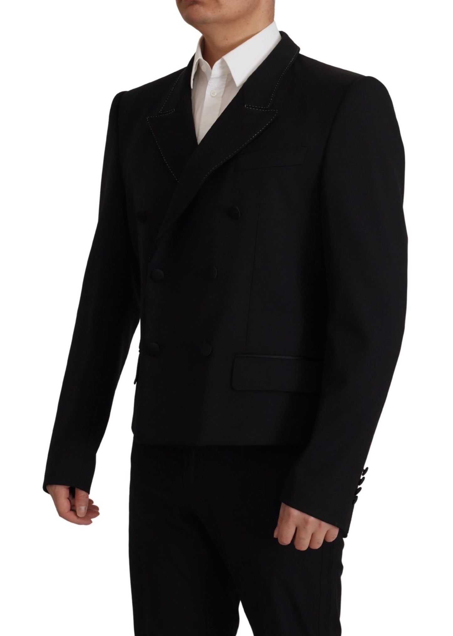 Dolce &amp; Gabbana Black Double Breasted Coat Blazer Jacket